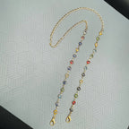 Copper Evil Eye Gold Multi Colour Link Mask Chain For Women Bulk