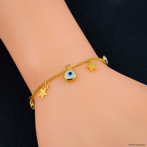 Copper Star Evil Eye Gold White Charm Bracelet For Women Bulk Main image