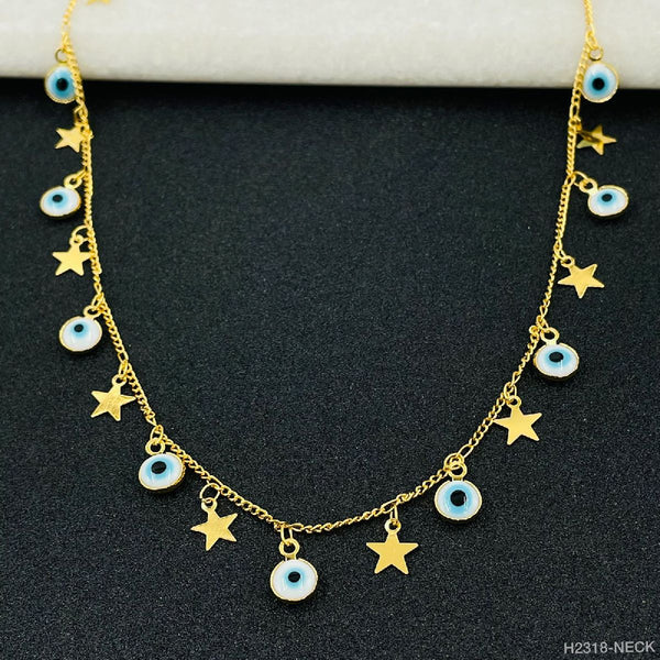 Copper Gold Star Evil Eye Charm Necklace Chain For Women Bulk Secondary image