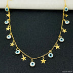 Copper Gold Star Evil Eye Charm Necklace Chain For Women Bulk