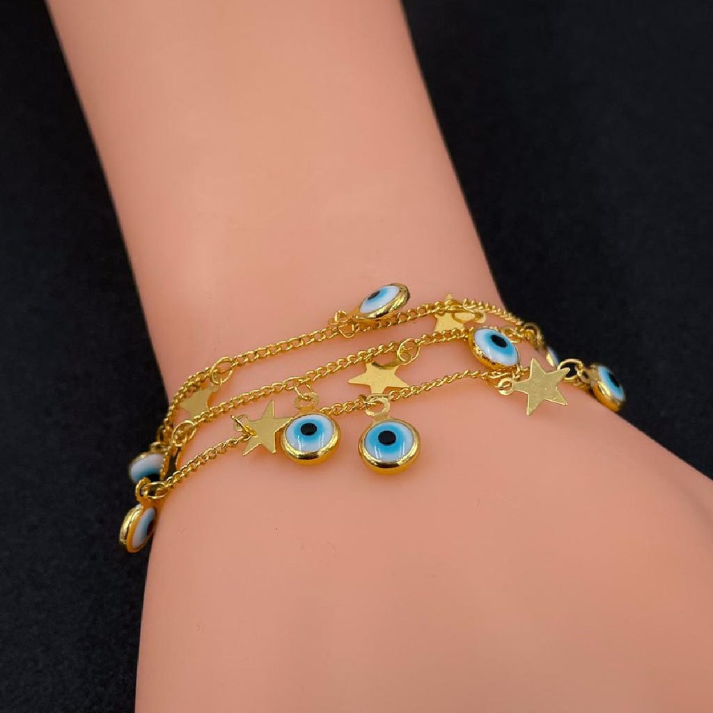 Copper Gold Star Evil Eye Charm Necklace Chain For Women Bulk