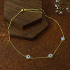 Evil Eye Gold White CZ Choker Necklace Pendant Chain Bulk