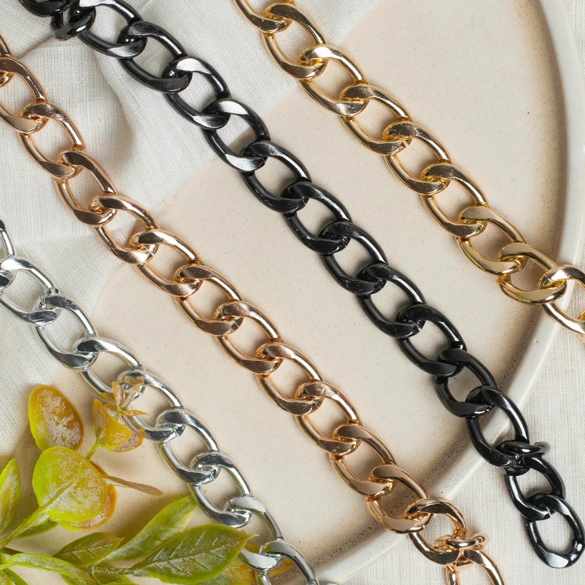 Aluminium Size 15 Mm Width 1 Meter Chain Women Unisex Bulk