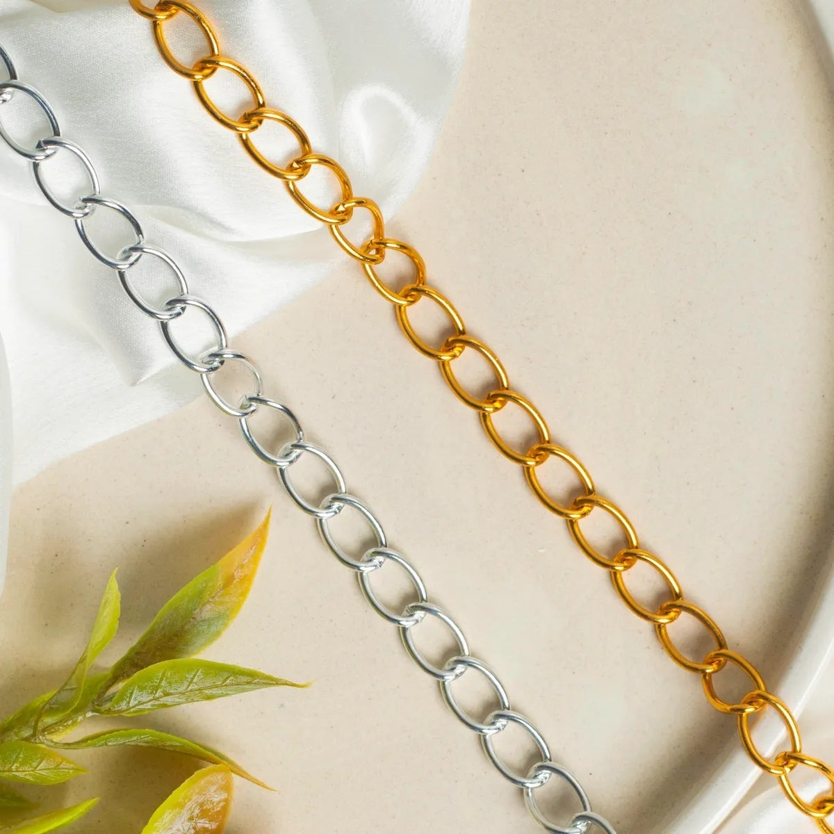 Aluminium Size 10 Mm Width 1 Meter Chain Women Men Bulk