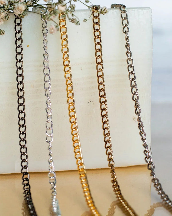 Iron Twisted Link Curb 3.5 Mm Chain Women Unisex Bulk Main image