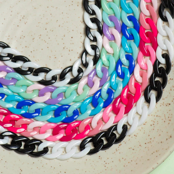 Two Color Acrylic Link Size 16 Mm Width Chain Women Unisex Bulk Main image