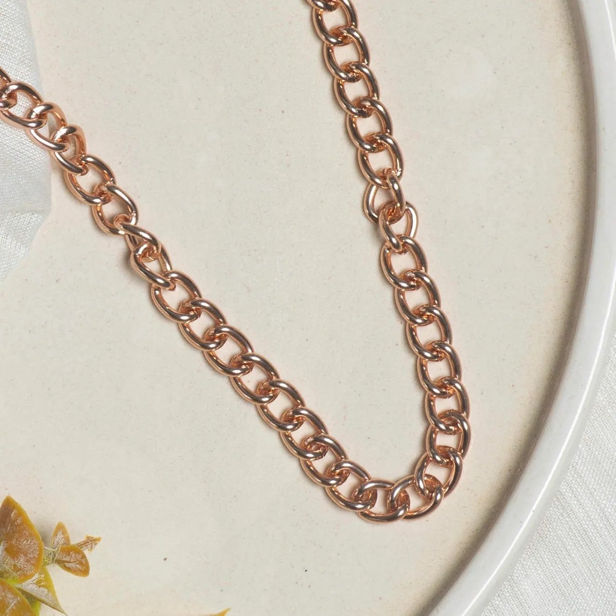 Rose Gold Aluminium Size 10 Mm Width 1 Meter Chain Women Unisex Bulk