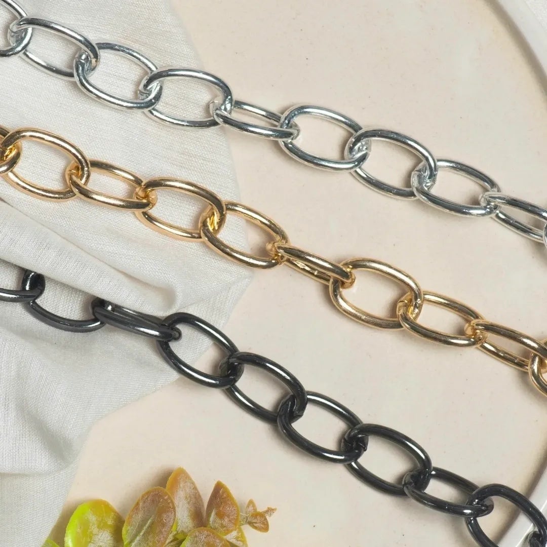 Aluminium Size 18 Mm Width 1 Meter Chain Women Unisex Bulk