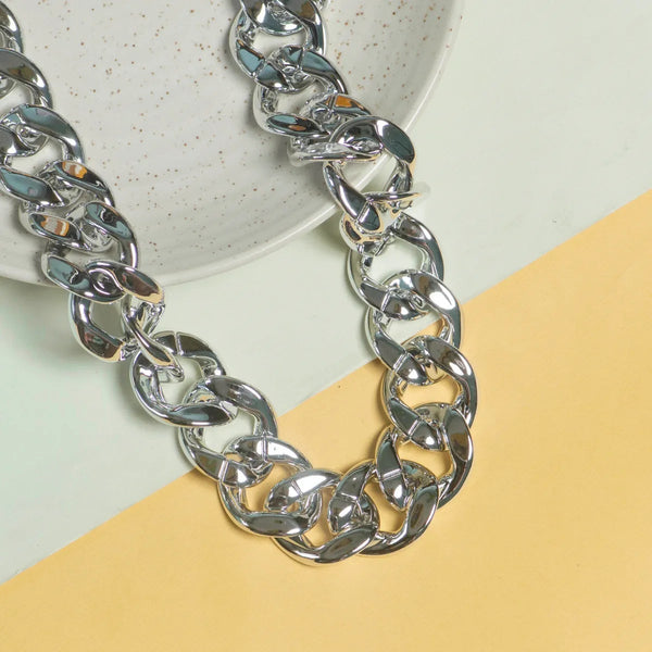 Metallic Acrylic Curb 34 Mm Width 1 Meter Chain Women Unisex Bulk Main image