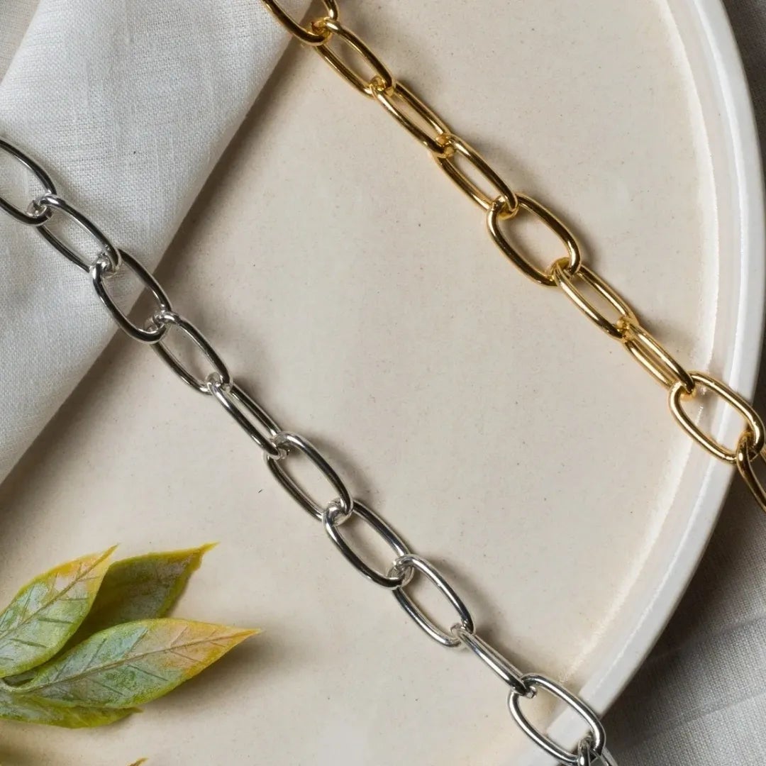 Aluminium Oval Plain 11 Mm Width 1 Meter Chain Women Unisex Bulk Main image