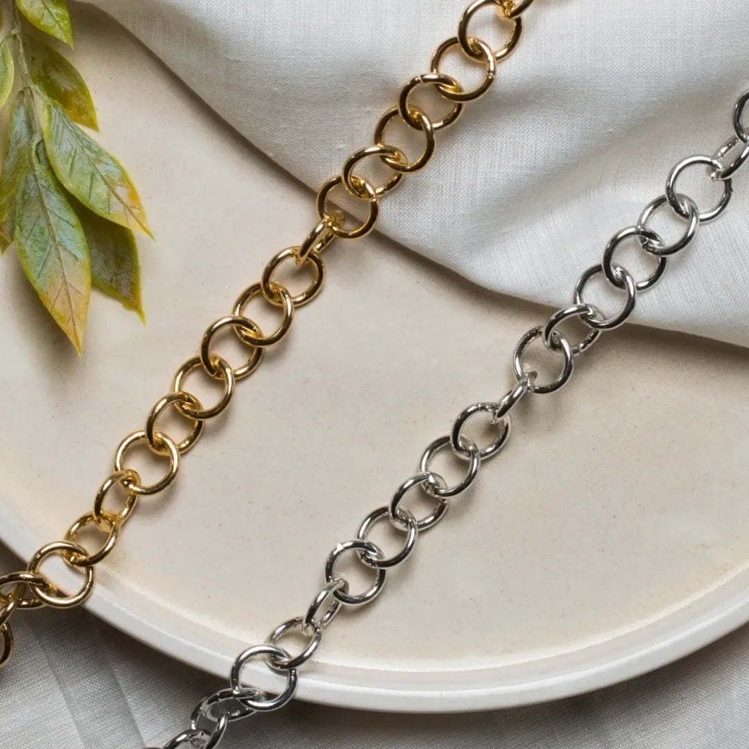 Aluminium Round Plain 15 Mm Width 1 Meter Chain Women Unisex Bulk Main image