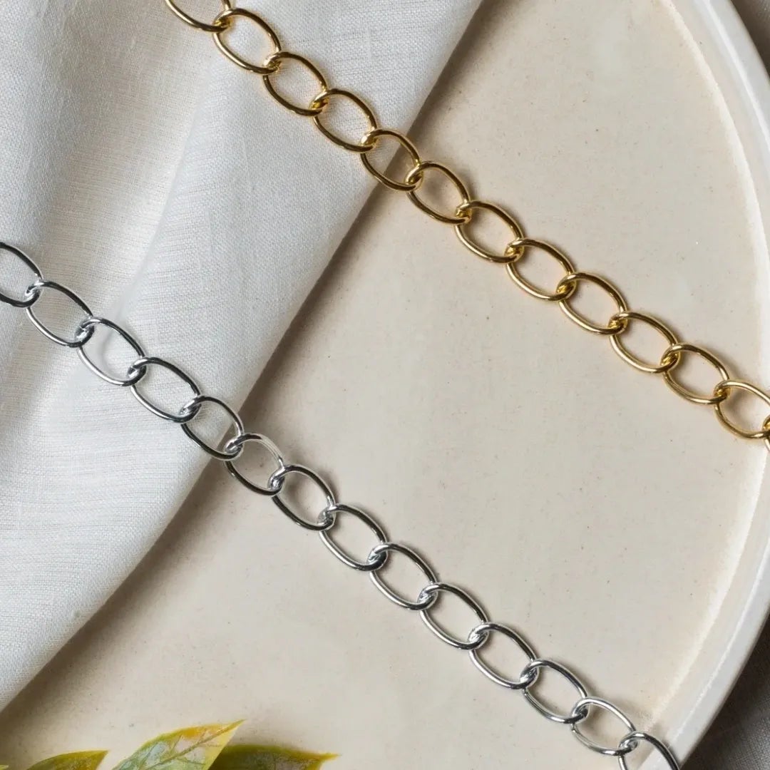 Aluminium Oval Plain 10 Mm Width 1 Meter Chain Women Unisex Bulk