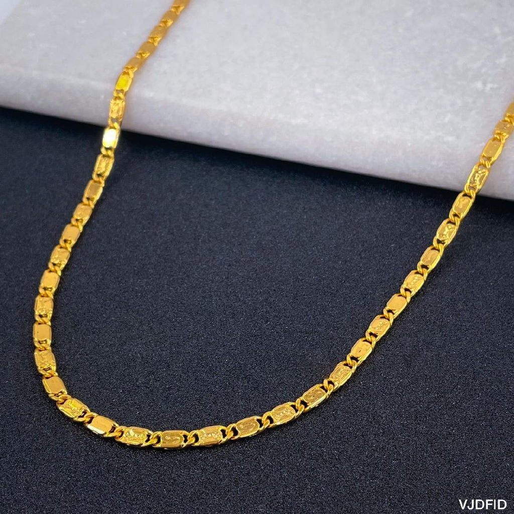 Copper 22K Gold Slim Italian Designer Necklace Chain For Men Bulk