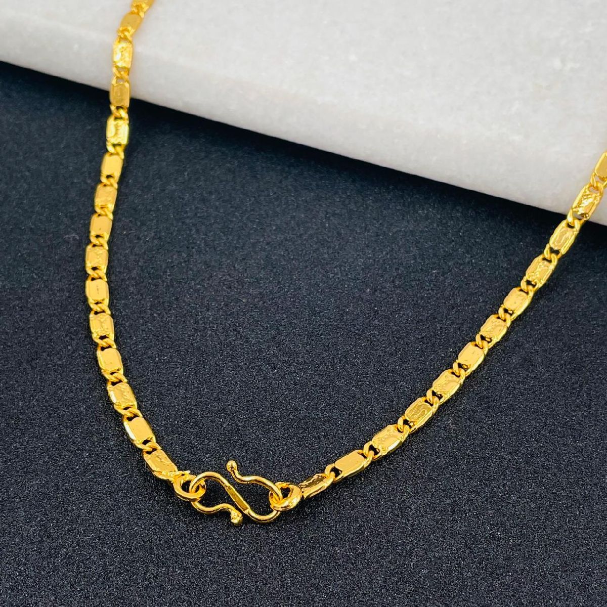 Copper 22K Gold Slim Italian Designer Necklace Chain For Men Bulk Secondary image