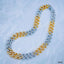 Hip Hop Iced Out Alloy Cuban Edgy Curb Gold Rhinestone Stainless steel Two Tone Chain 20"