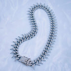 Hip Hop Iced Out Alloy Cuban Lightning Curb Gold Rhinestone Studded Chunky Necklace Chain 18"
