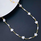 Star Pearl 18K Gold Copper Link Necklace Chain For Women Bulk