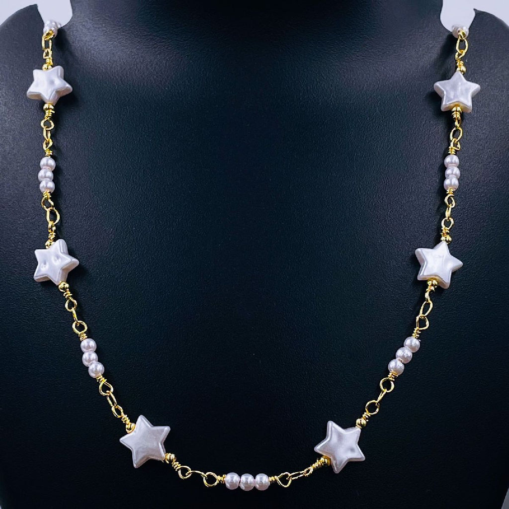 Star Pearl 18K Gold Copper Link Necklace Chain For Women Bulk