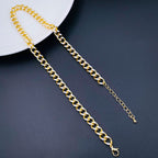 Curb Enamel 18K Gold Plated White Copper Necklace Chain For Women