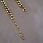 Curb Enamel 18K Gold Plated White Copper Necklace Chain For Women