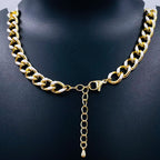 Curb Enamel 18K Gold Plated White Copper Necklace Chain For Women