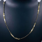Black Beads 18K Gold Copper Baguette Crystal Mangalsutra Women Bulk