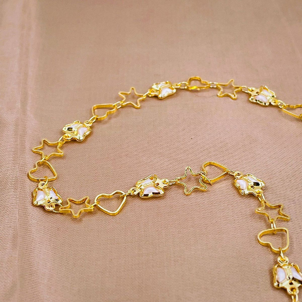 Butterfly Heart Star 18K Gold Copper Necklace Chain For Women Bulk