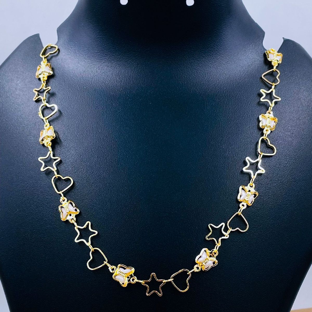 Butterfly Heart Star 18K Gold Copper Necklace Chain For Women Bulk