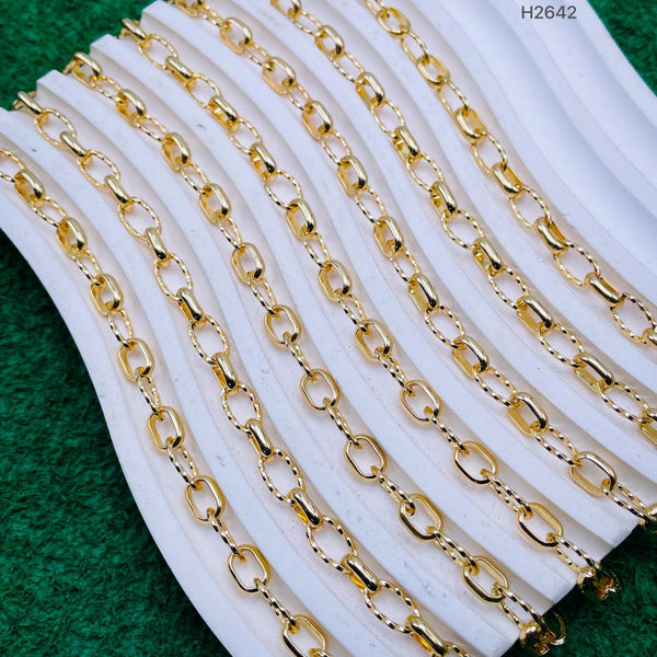 Oval Rugged Glossy Links 18K Gold Anti Tarnish Chain 1 Metre Bulk Main image