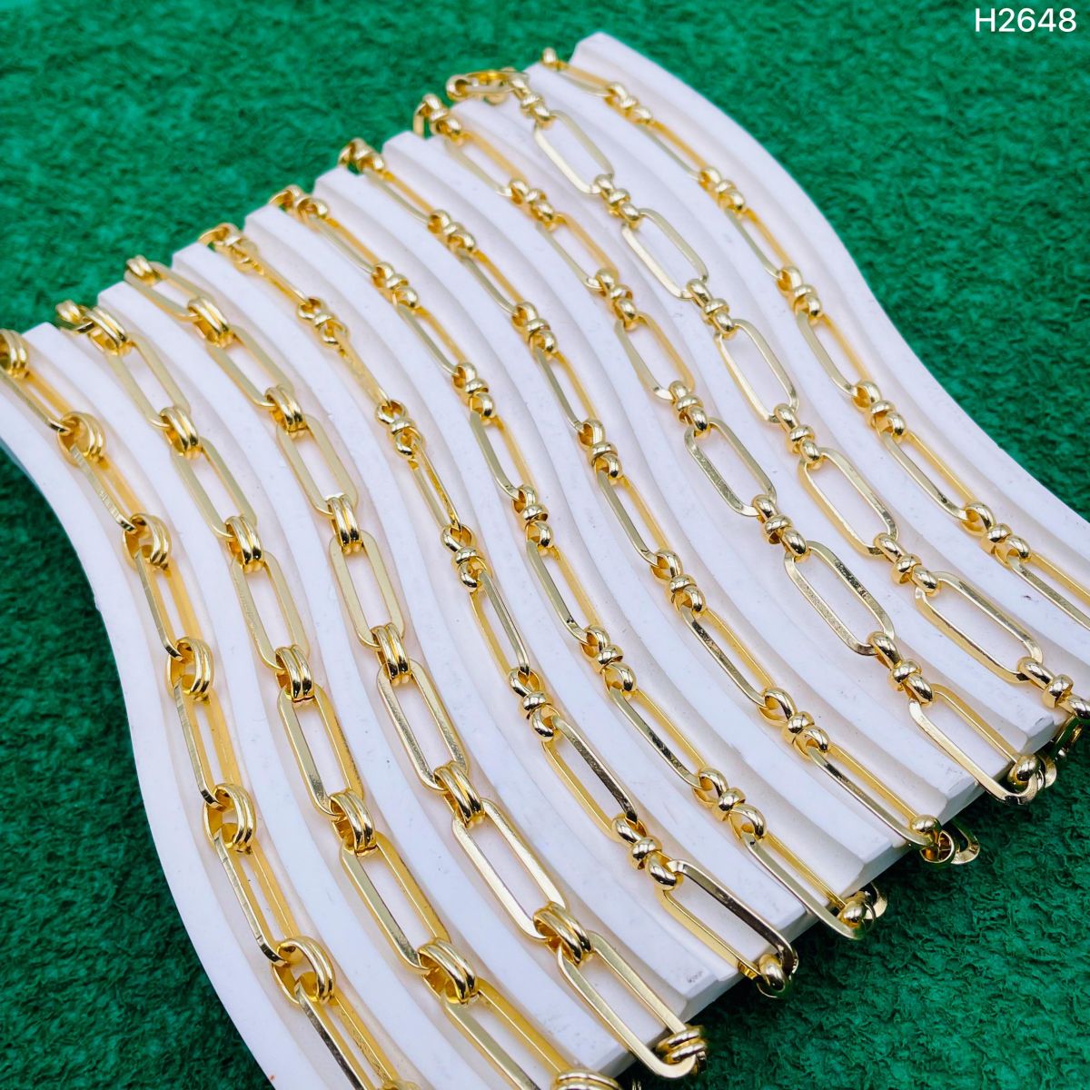 Paper Clip Double Links 18K Gold Anti Tarnish Chain 1 Metre Bulk Main image
