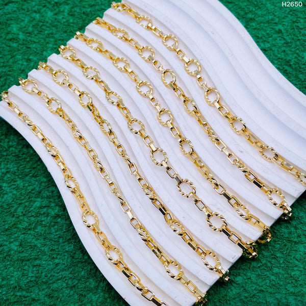 Braided Round Oval Links 18K Gold Anti Tarnish Chain 1 Metre Bulk Main image