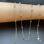 3Mm Ball Links 18K Gold Anti Tarnish Necklace Chain 20 Inches Bulk
