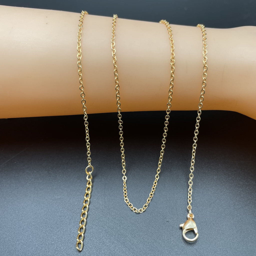 Link Chain 18K Gold Anti Tarnish Necklace Chain 20 Inches Women Bulk