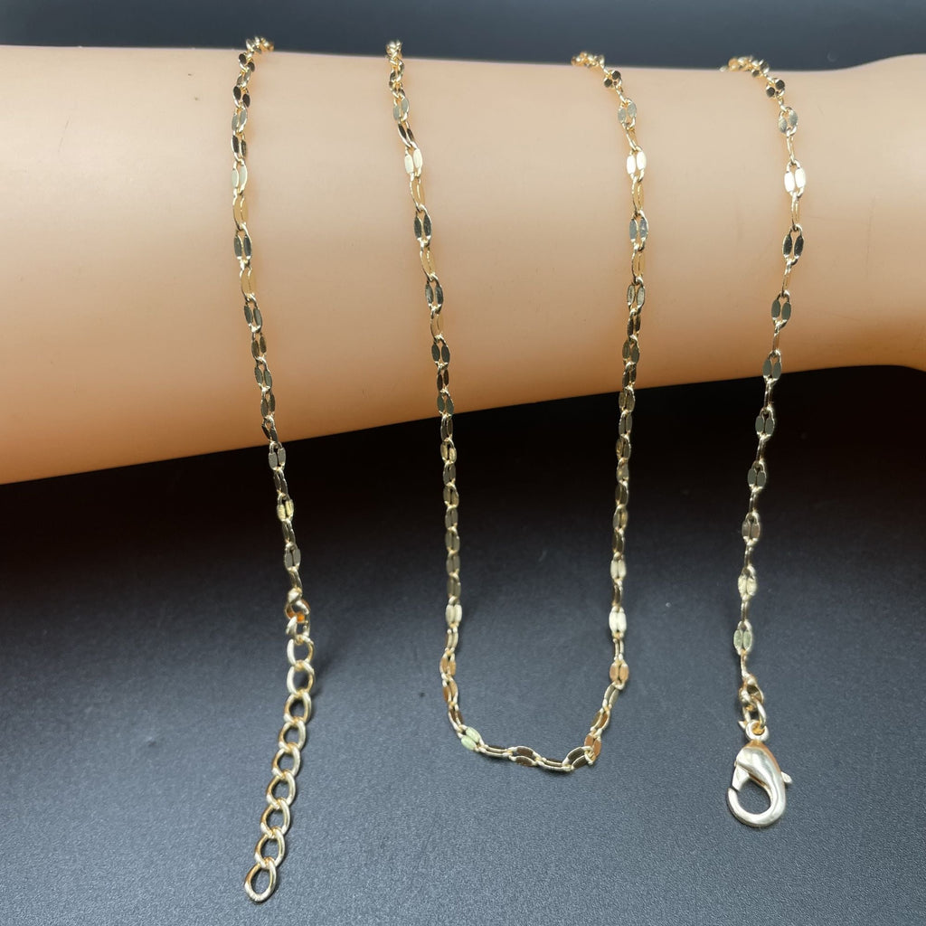 Link Chain 18K Gold Anti Tarnish Necklace Chain 20 Inches Women Bulk