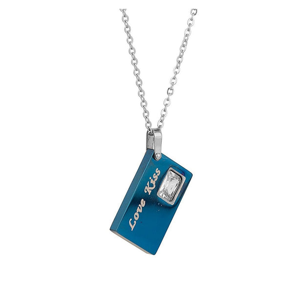 Blue 316L Stainless Steel I Love You Pendant For Men Women Bulk Secondary image