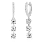 Brass 18K Rose Gold Round Crystal Dangler Earring Pair For Women Bulk