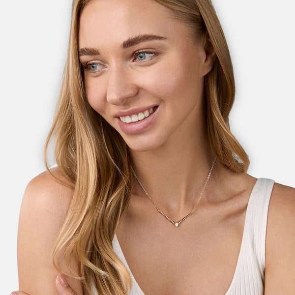 Brass 18K Rose Gold V Shape Chain Pendant For Women Bulk Secondary image