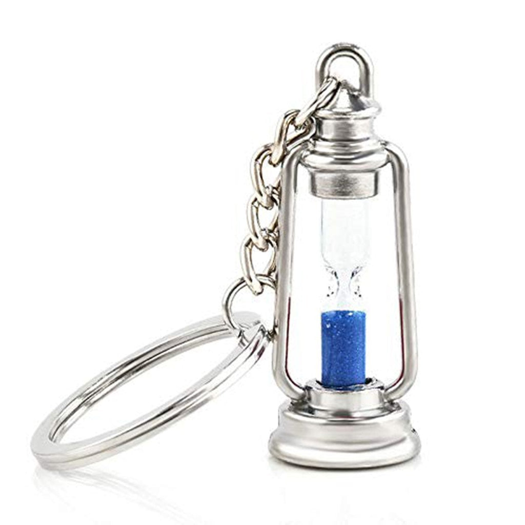 Hour Glass Sand Clock Timer Lamp Lantern Blue Pink Key Chain Pack 2