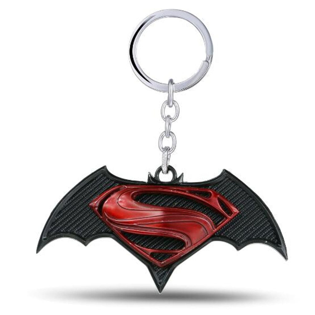 Super Hero Super Man Bat Man Red Black Collectors Key Chain Ring Bulk