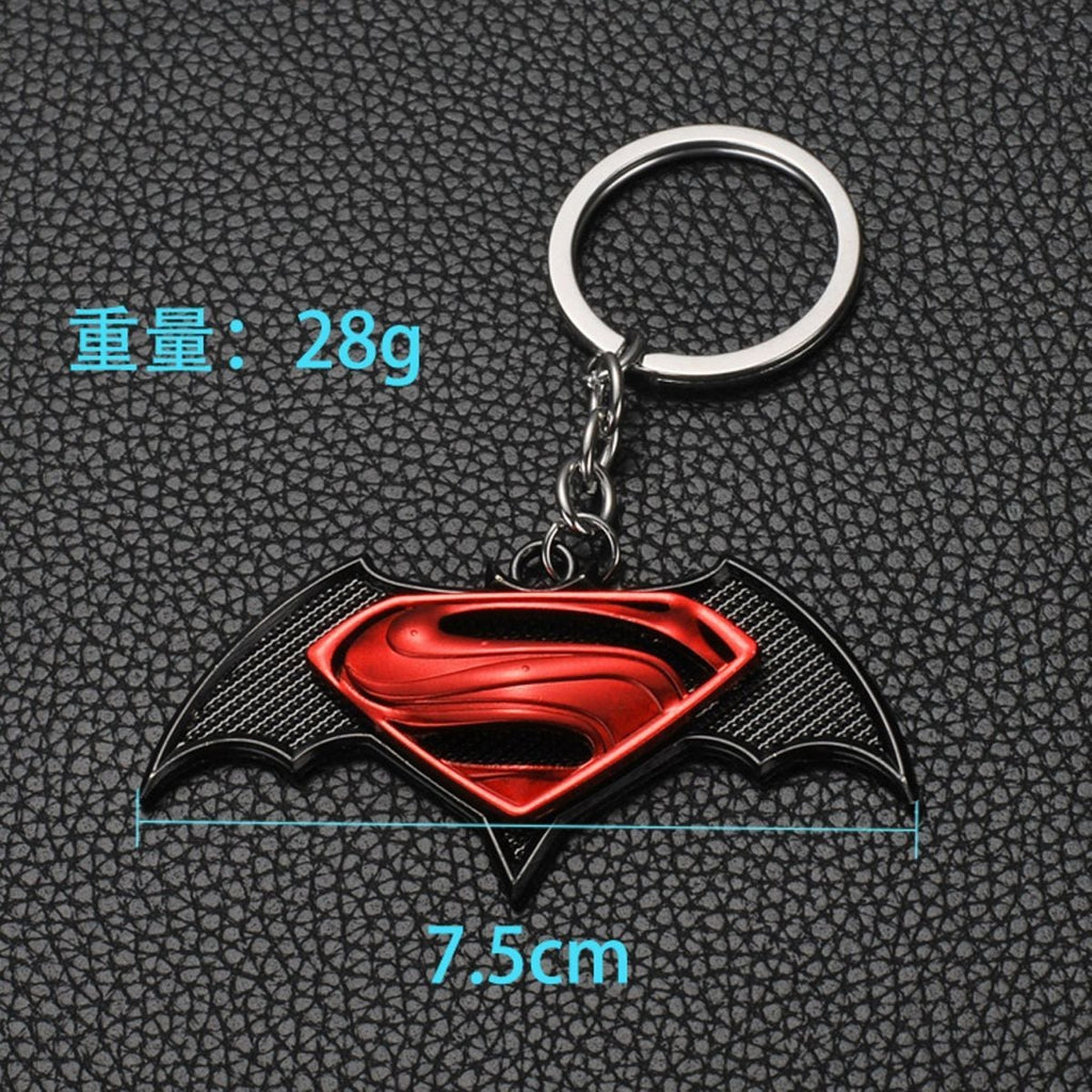 Super Hero Super Man Bat Man Red Black Collectors Key Chain Ring Bulk