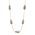 Sublime Magic Multiway Long Acrylic 18K Gold Anti Tarnish Grey Necklace Chain For Women