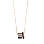 Monochrome Crush Crystals 18K Gold Stainless Steel Anti Tarnish Black Necklace Chain For Women