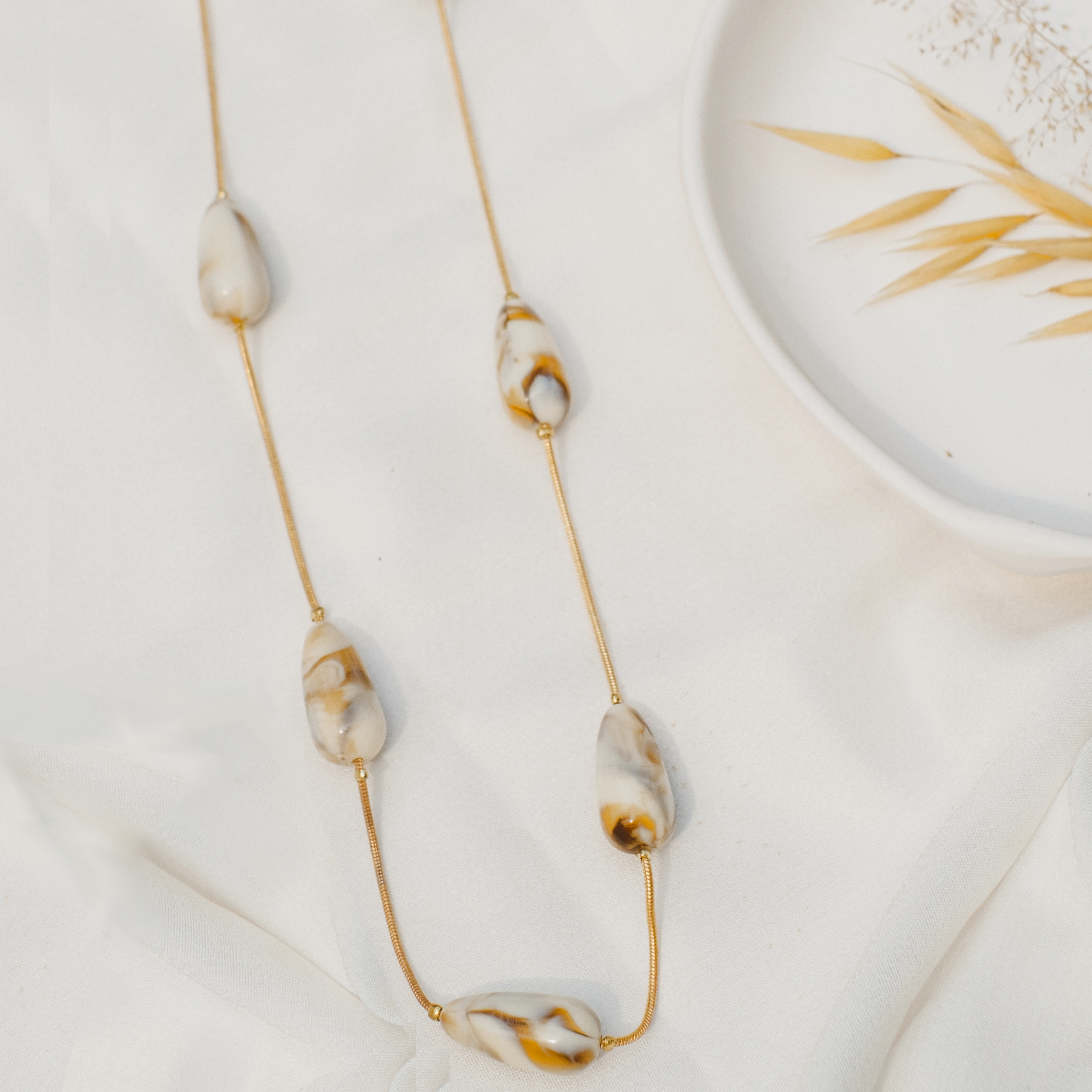 Sublime Magic Multiway Long Acrylic 18K Gold Anti Tarnish Grey Necklace Chain For Women Secondary image