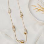 Sublime Magic Multiway Long Acrylic 18K Gold Anti Tarnish Grey Necklace Chain For Women