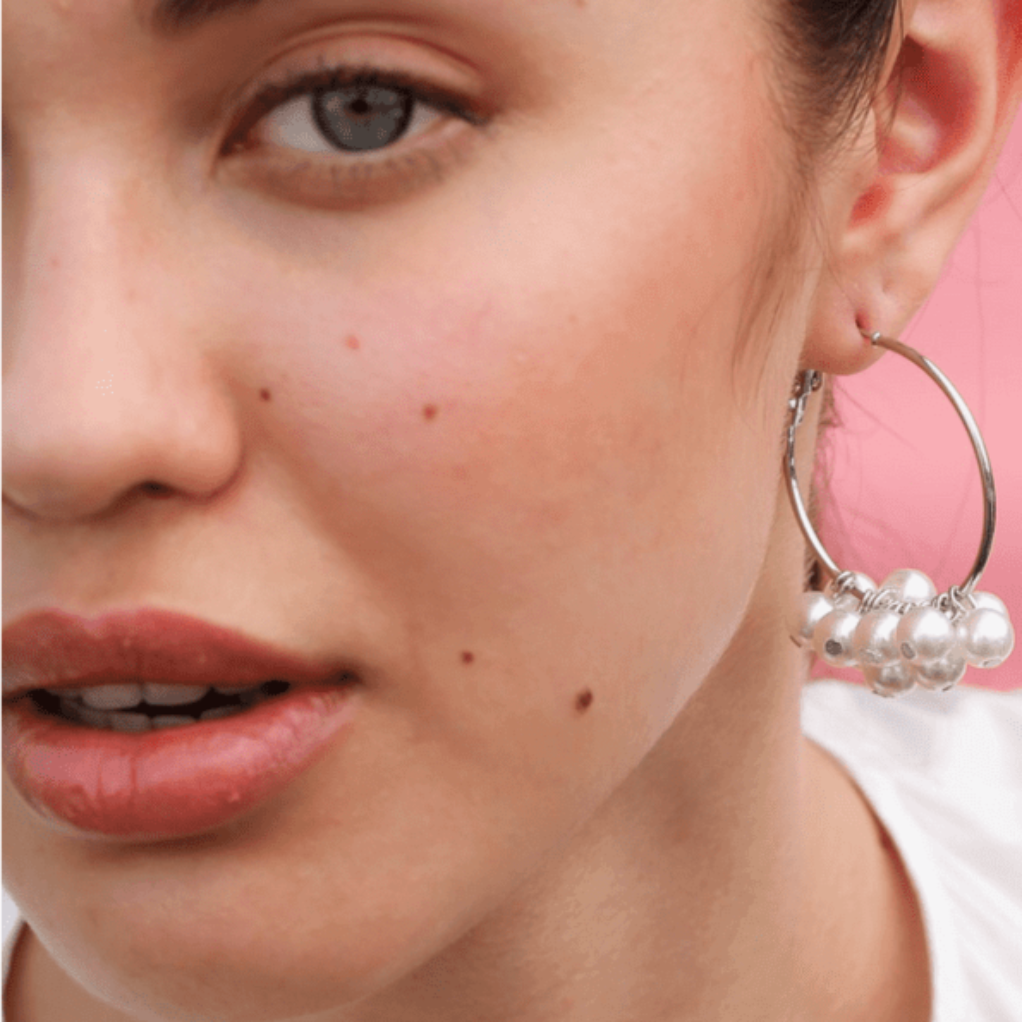 Fusion Pearl Silver Anti Tarnish White Gold Hoop Chandelier Earring For Women
