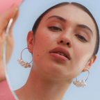 Fusion Pearl Silver Anti Tarnish White Gold Hoop Chandelier Earring For Women