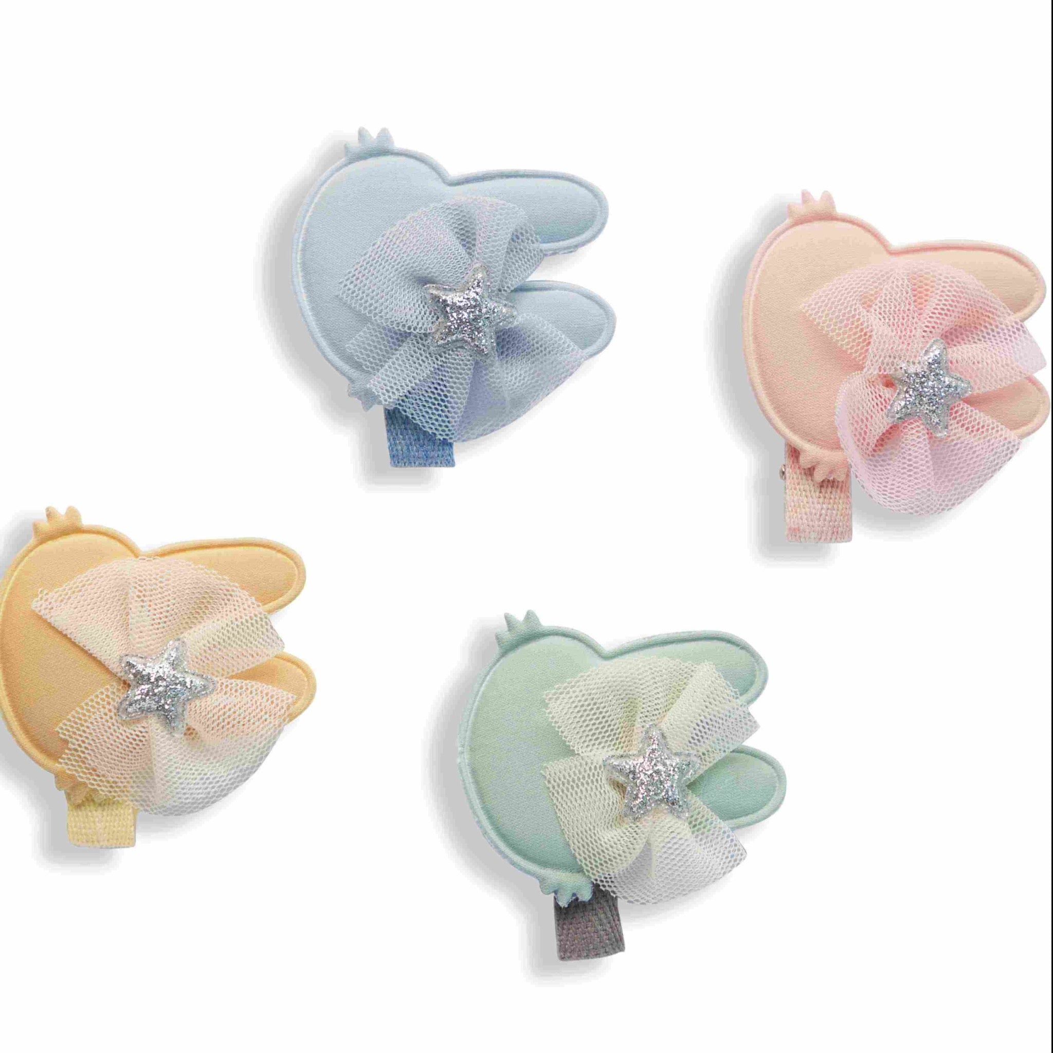 Bunny Bows Multicolor Fabric Hair Clip Band Accessories Pack Of 4 Pcs For Girl Women Secondary image