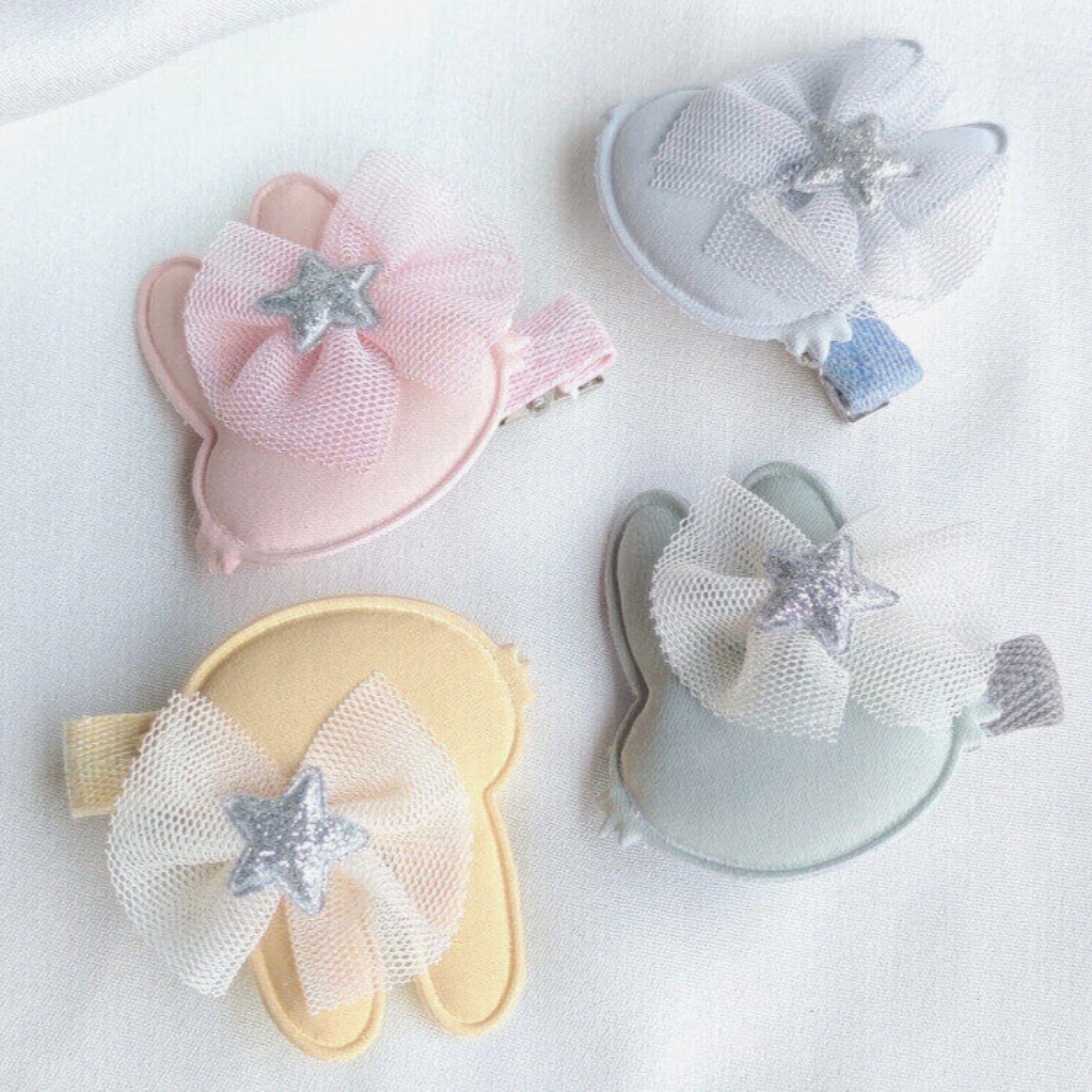 Bunny Bows Multicolor Fabric Hair Clip Band Accessories Pack Of 4 Pcs For Girl Women Main image