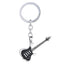 Funky Music Guitar Black Stainless Steel Key Chain Key Ring Bulk