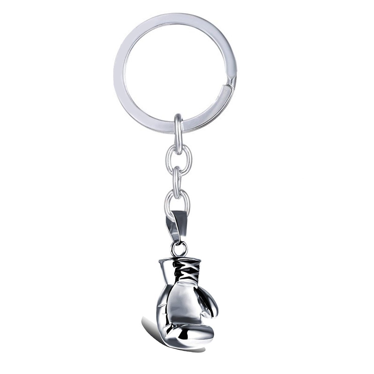 Boxing Glove Silver Rhodium Stainless Steel Key Chain Key Ring Bulk
